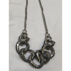 Kenneth Cole Necklace Chunky Chain Link Color Silver W/ Gray Glass Beads